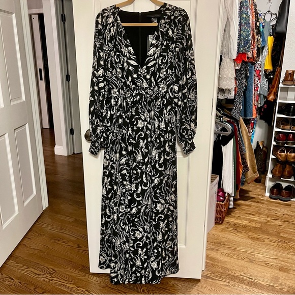 La Femme Noire Belladonna Maxi Dress in Cottage Witch Toile NWTs sz M - Picture 2 of 4